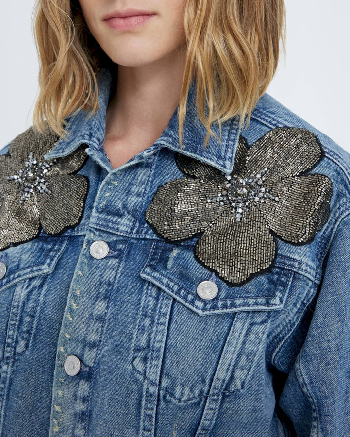 Cropped Trucker Jacket in Maribel | 7 For All Mankind